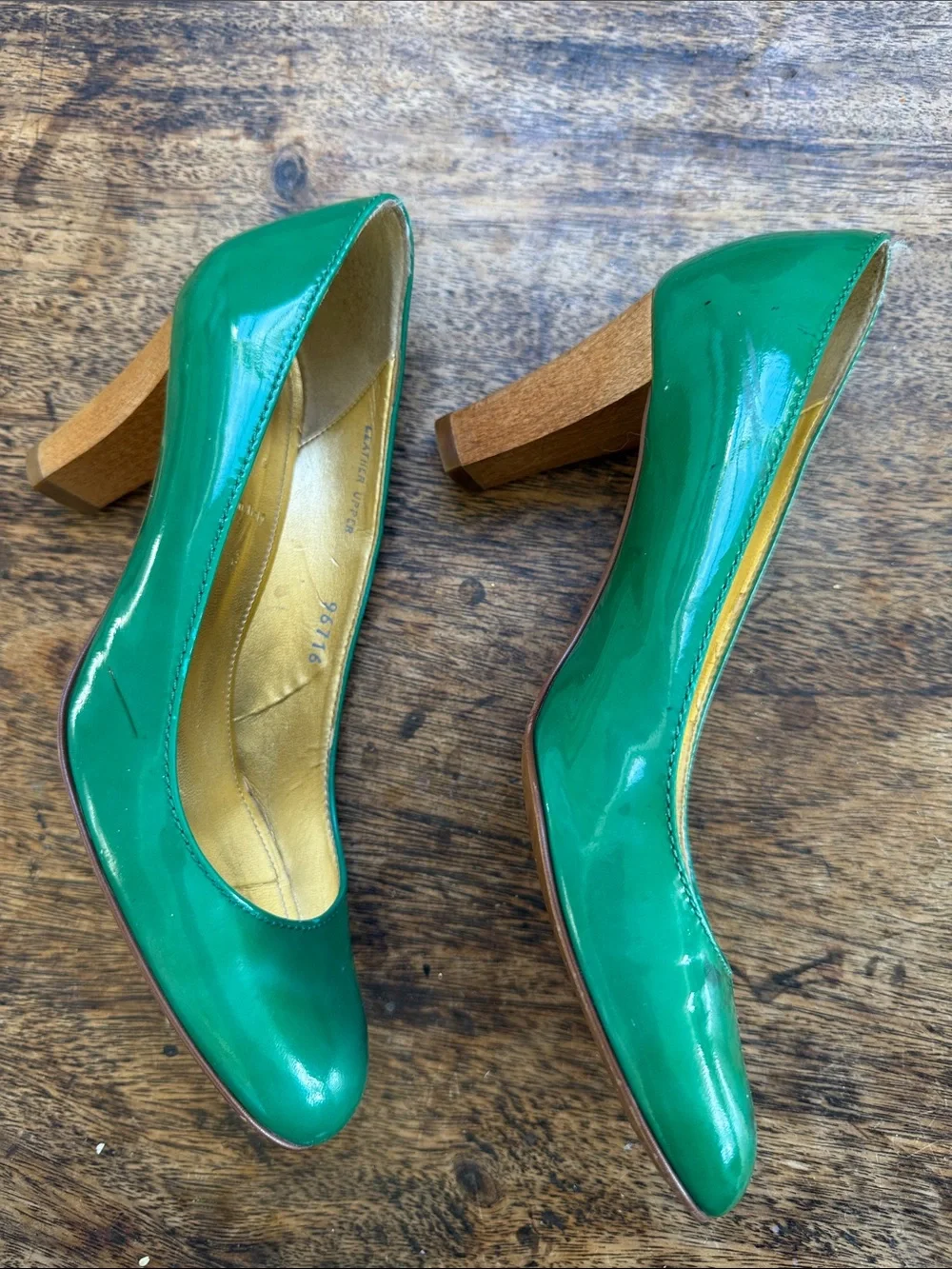 J. Crew Emerald Green Patent Leather Heels size 7